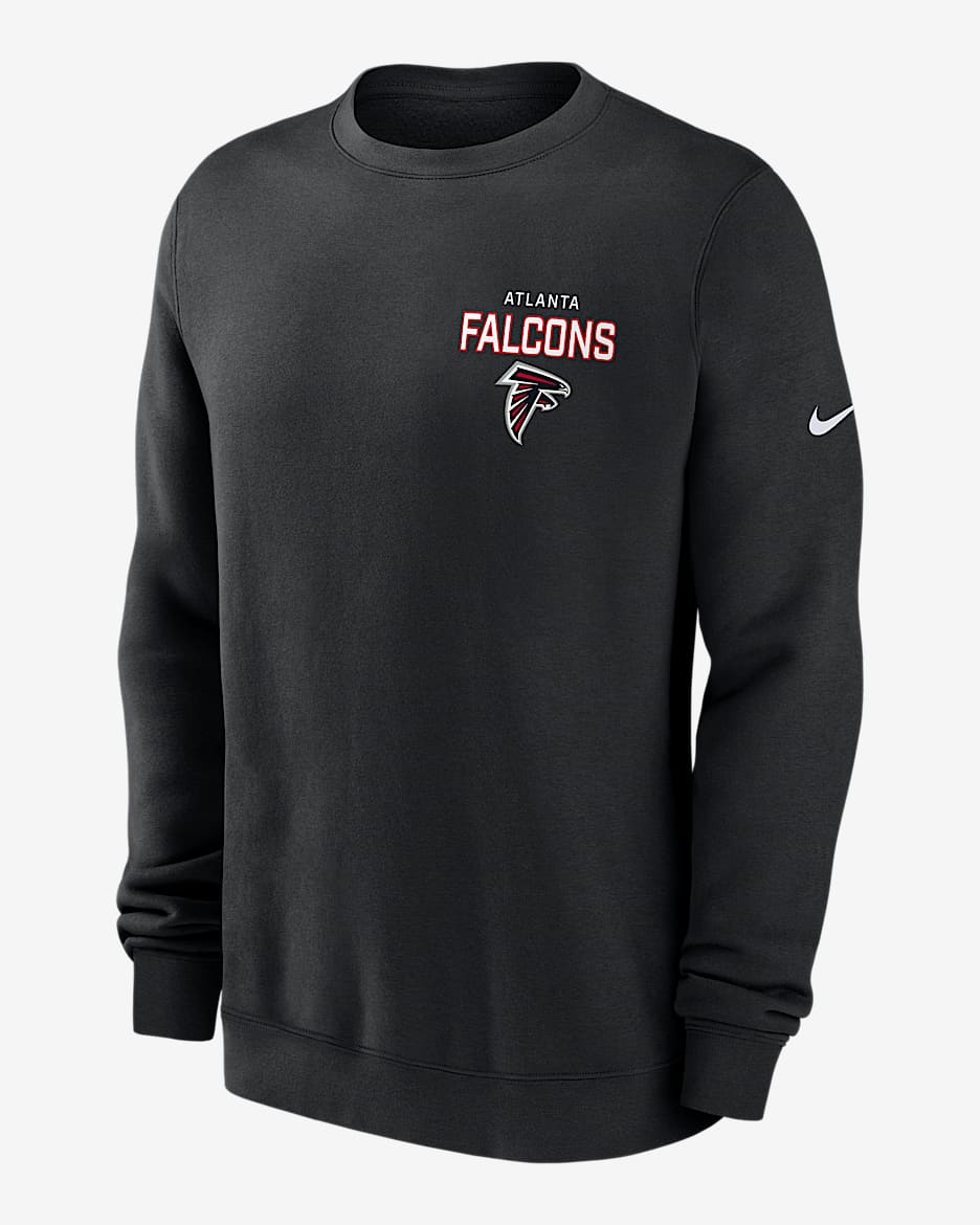Atlanta Falcons Draw Block Club Men's Nike NFL Pullover Crew - Black