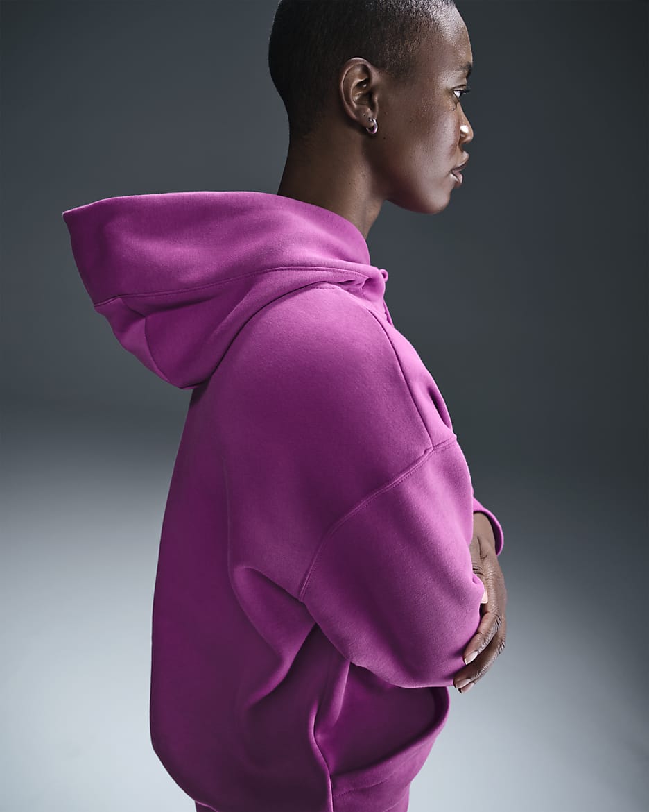 Nike Sportswear Phoenix Fleece Women's Oversized Pullover Hoodie - Hot Fuchsia/Sail