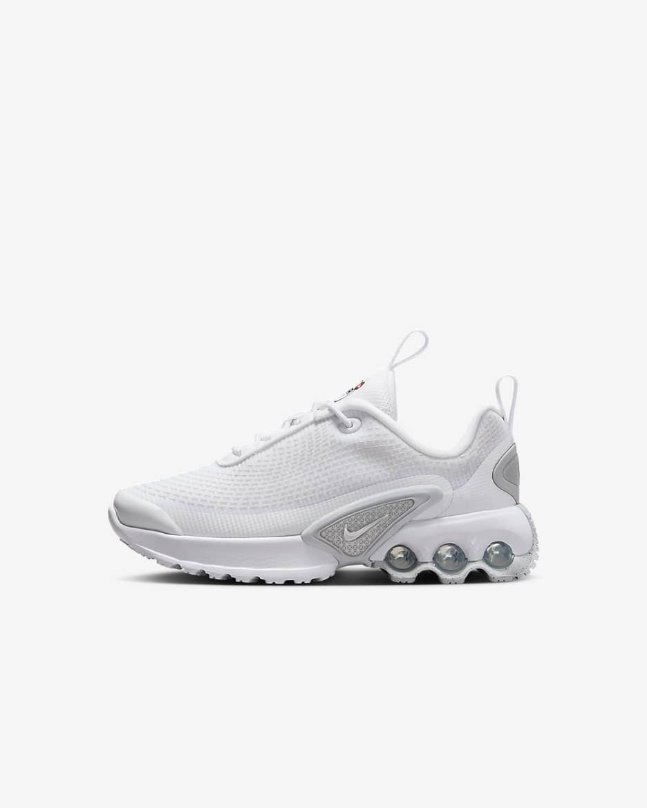 Nike Air Max Dn Little Kids' Shoes - White/White/Metallic Silver/White