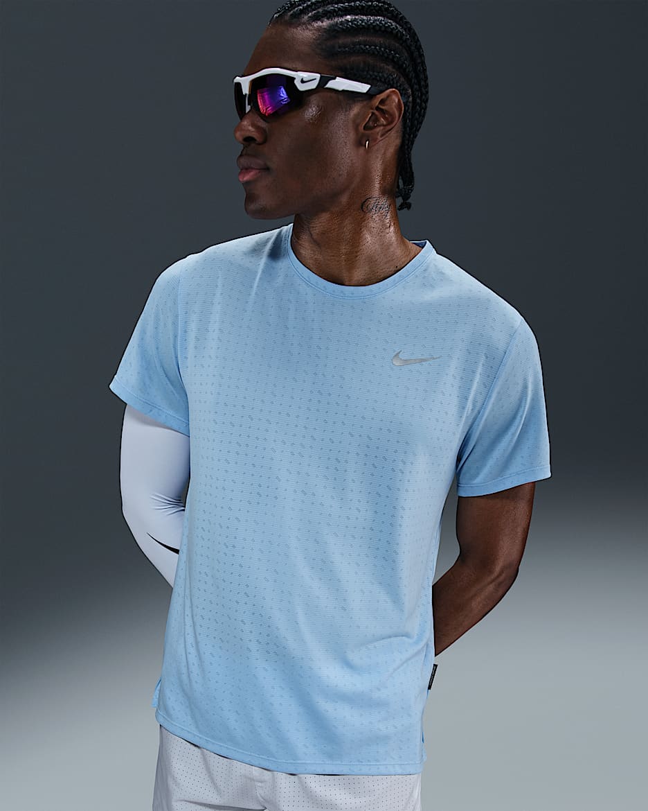Playera de correr de manga corta Dri-FIT para hombre Nike Miler Breathe - Azul psíquico