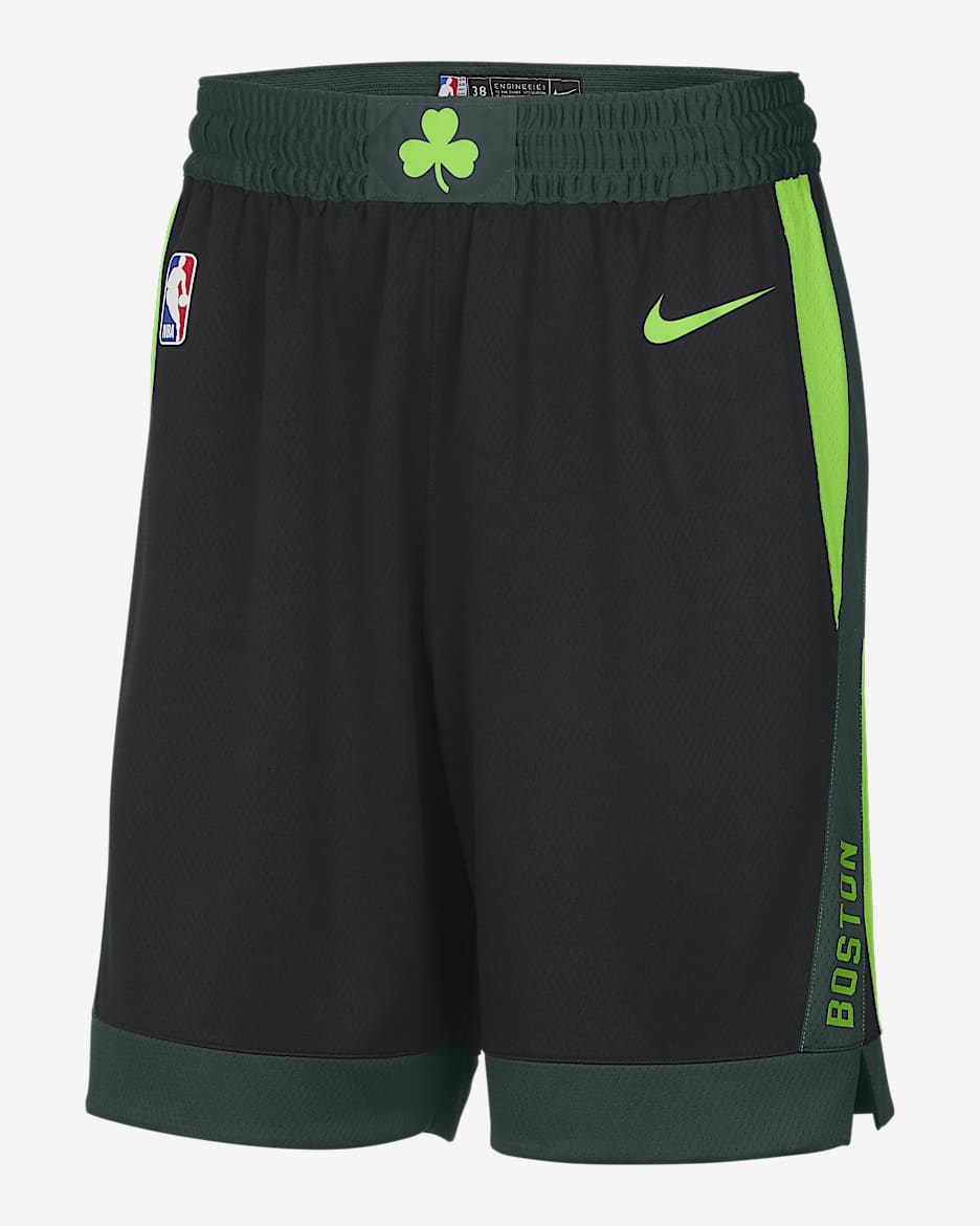 Boston Celtics 2024/25 City Edition Nike Dri-FIT NBA Swingman-Shorts (Herren) - Schwarz/Pro Green/Action Green/Action Green