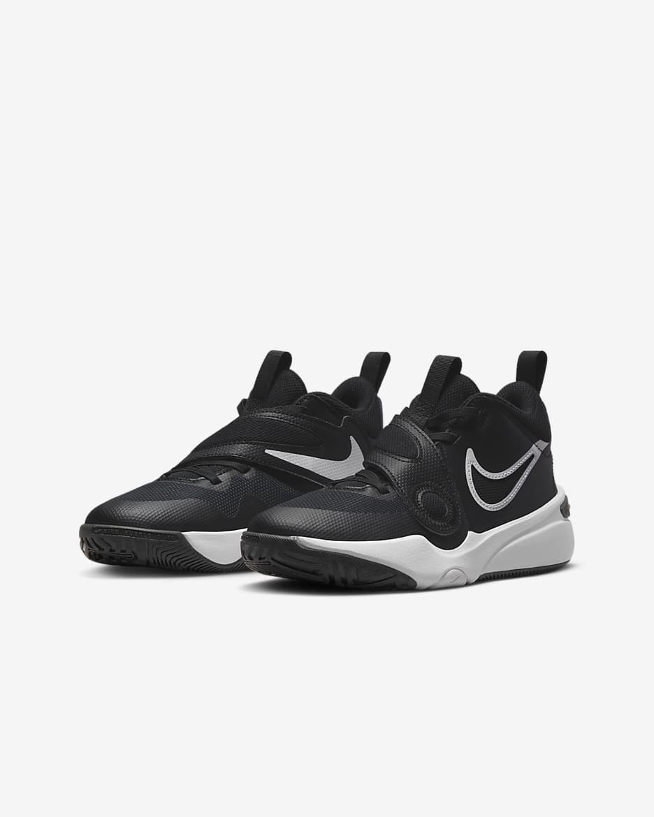 Chaussure de basket Nike Team Hustle D 11 pour ado - Noir/Blanc