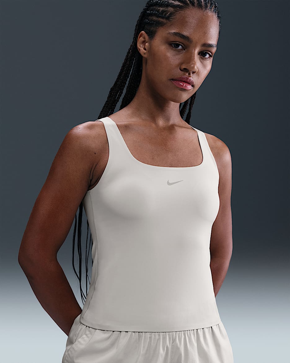 Nike Form Women's Tank Top - Light Orewood Brown/Light Iron Ore