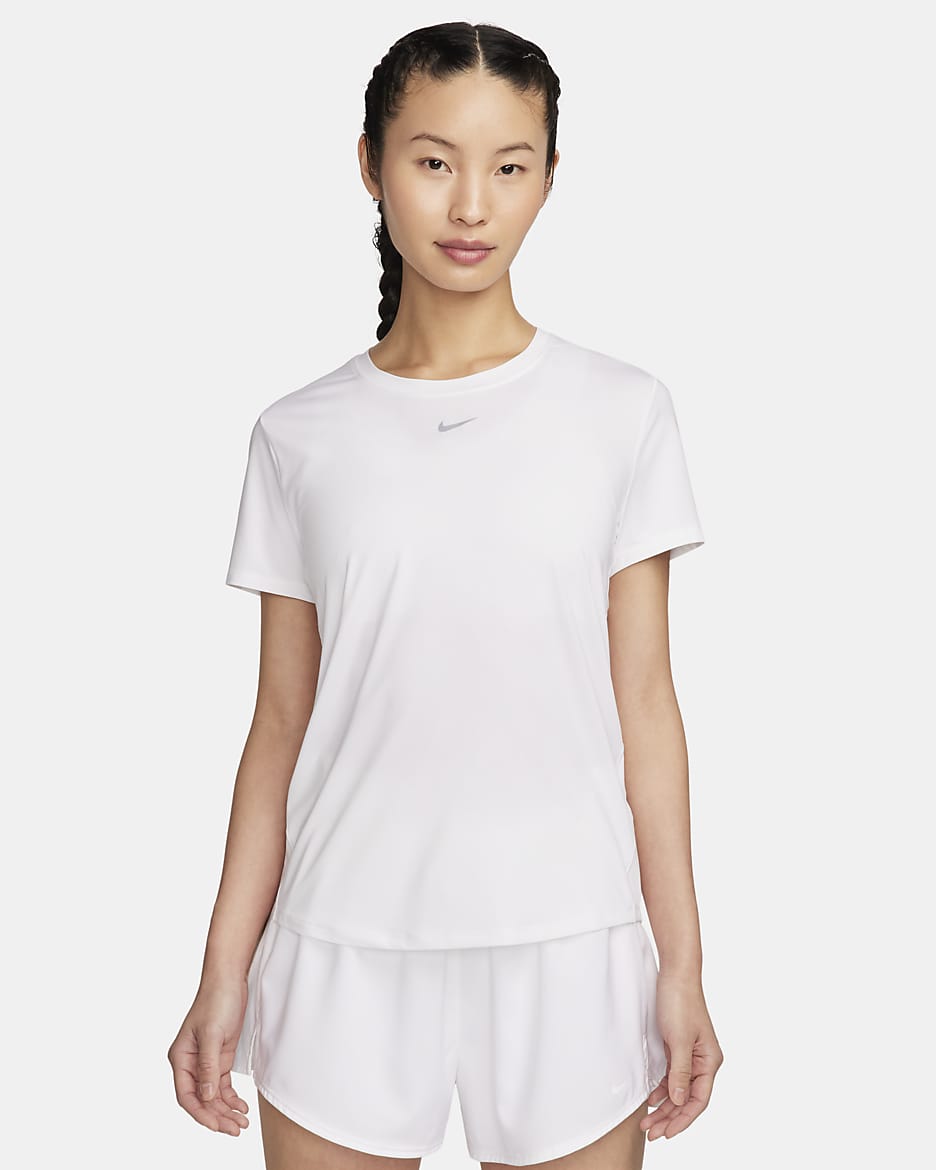 Nike One Classic Women's Dri-FIT Short-Sleeve Top - White/Black