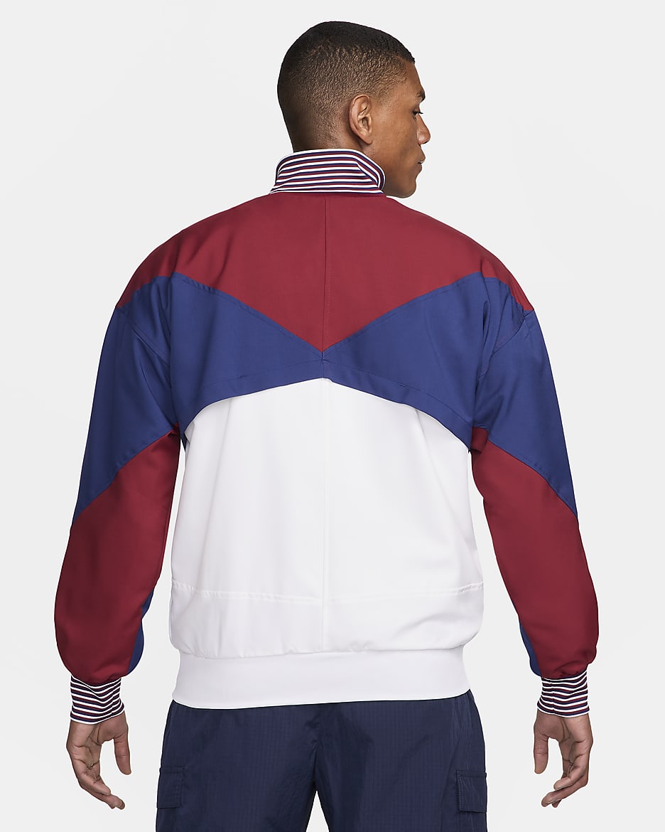 England Strike Home Men's Nike Dri-FIT Football Jacket - White/Team Red/Blue Void