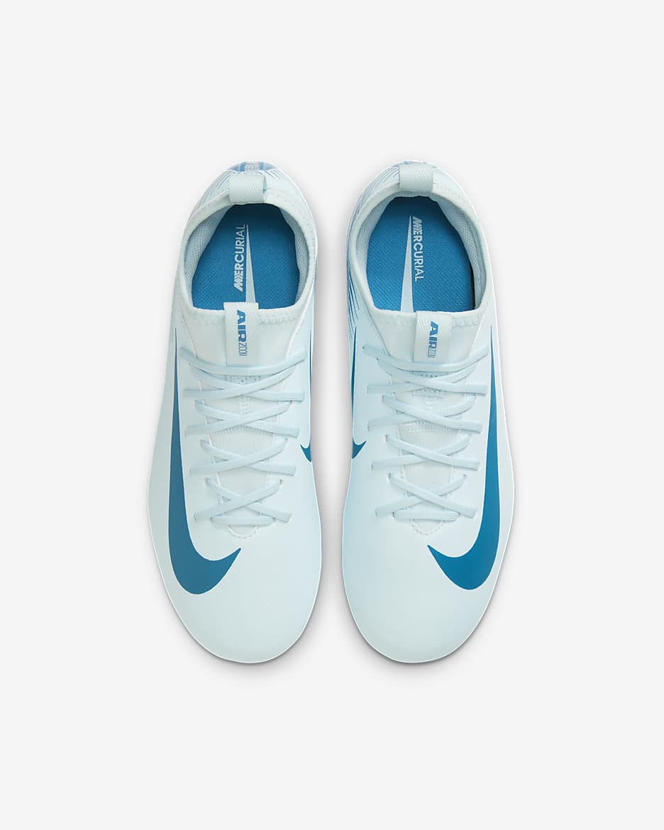 Nike Jr. Mercurial Vapor 16 Academy Little/Big Kids' AG Low-Top Soccer Cleats - Glacier Blue/Blue Orbit