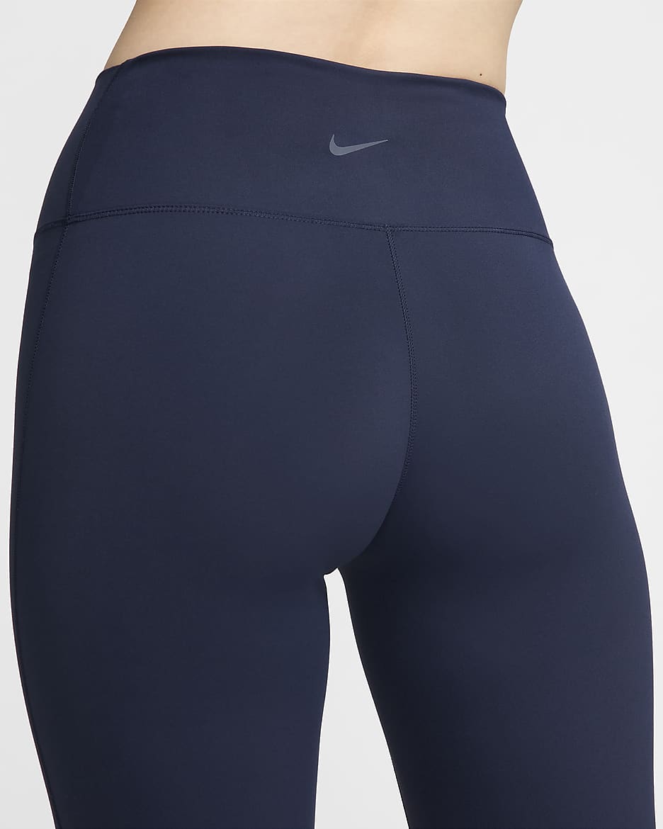 Leggings de tiro alto de largo completo para mujer Nike One Seamless Front - Obsidiana/Negro