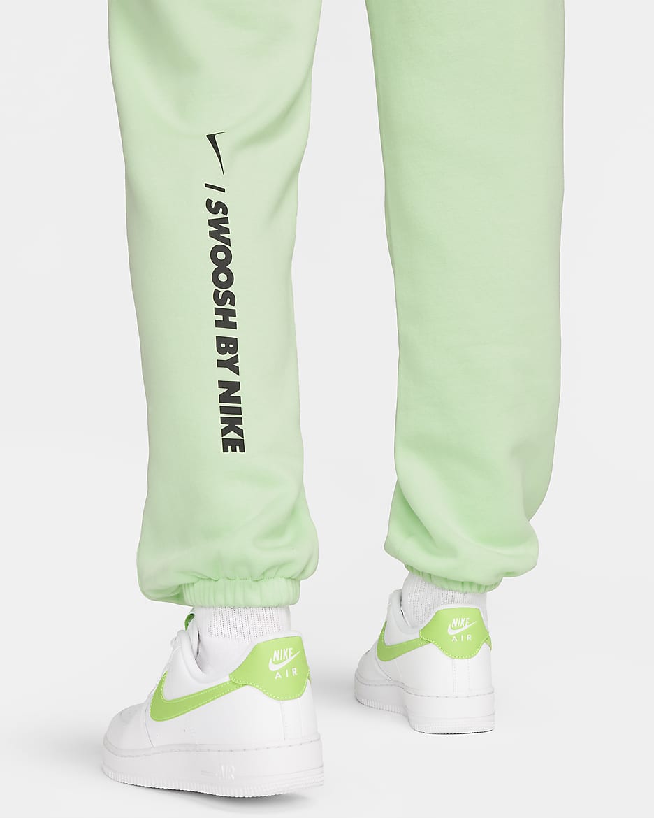 Pantalon coupe ample en tissu Fleece Nike Sportswear pour femme - Vapor Green/Noir