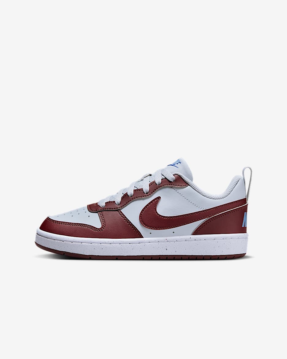 Nike Court Borough Low Recraft Schuh für ältere Kinder - Pure Platinum/Blue Beyond/Weiß/Dark Team Red
