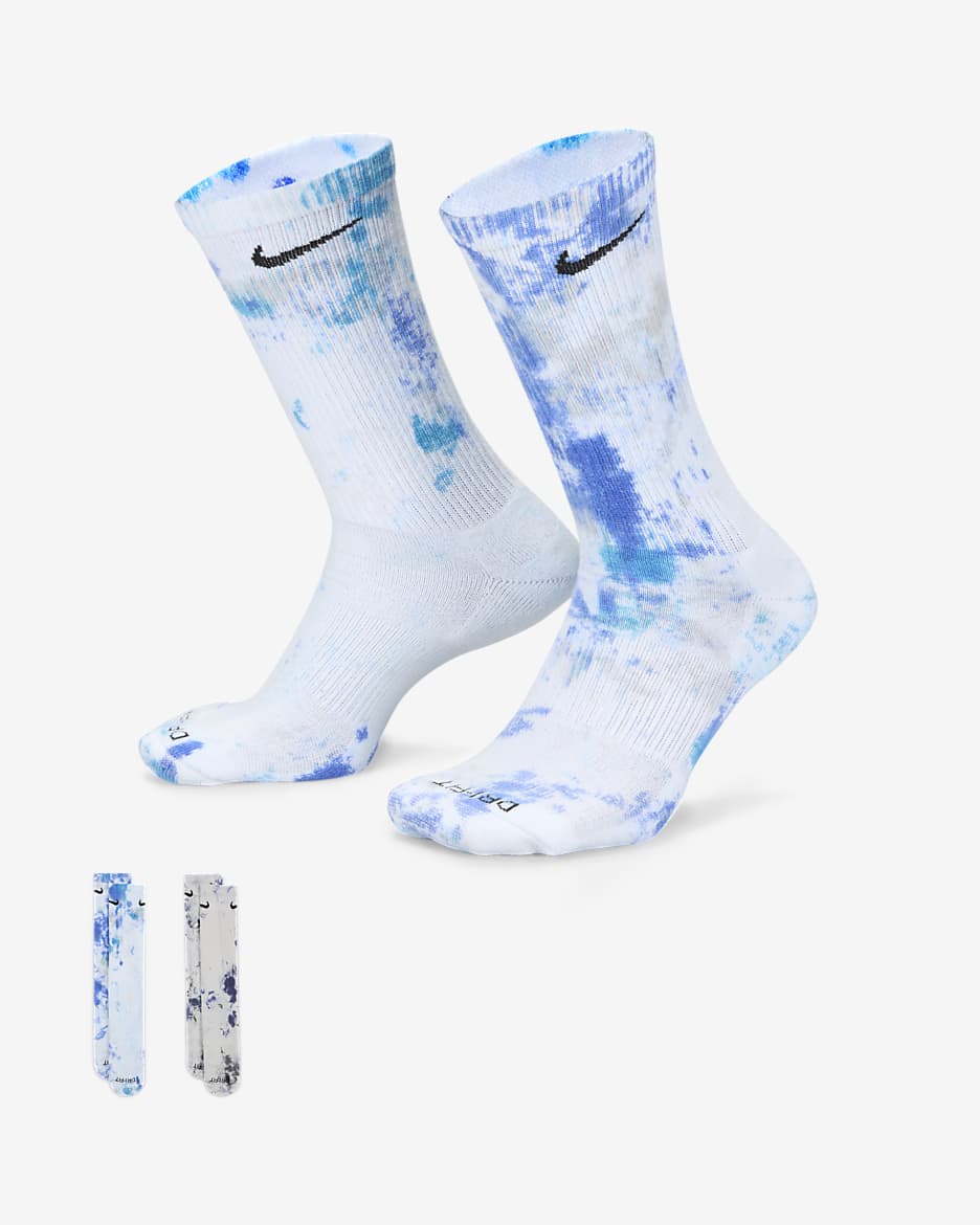 Nike Everyday Plus Cushioned Crew Socks (2 Pairs) - Multi-Color
