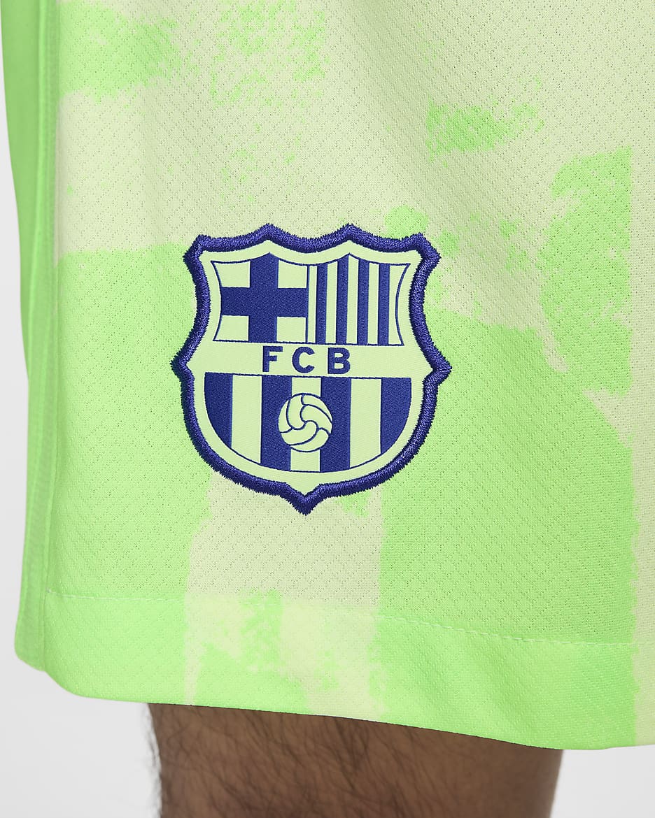 Męskie spodenki piłkarskie Nike Dri-FIT FC Barcelona Stadium 2024/25 (wersja trzecia) – replika - Barely Volt/Lime Blast/Old Royal