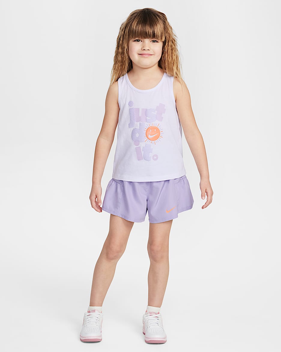 Nike Dri-FIT Sunny Swoosh Little Kids' Tank and Shorts Set - Hydrangeas