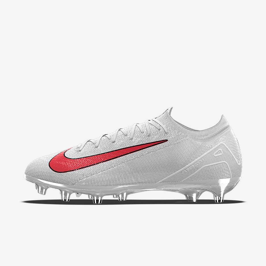 Nike Mercurial Vapor 16 Elite By You Custom AG-Pro Low-Top Soccer Cleats - White/Platinum Tint/White