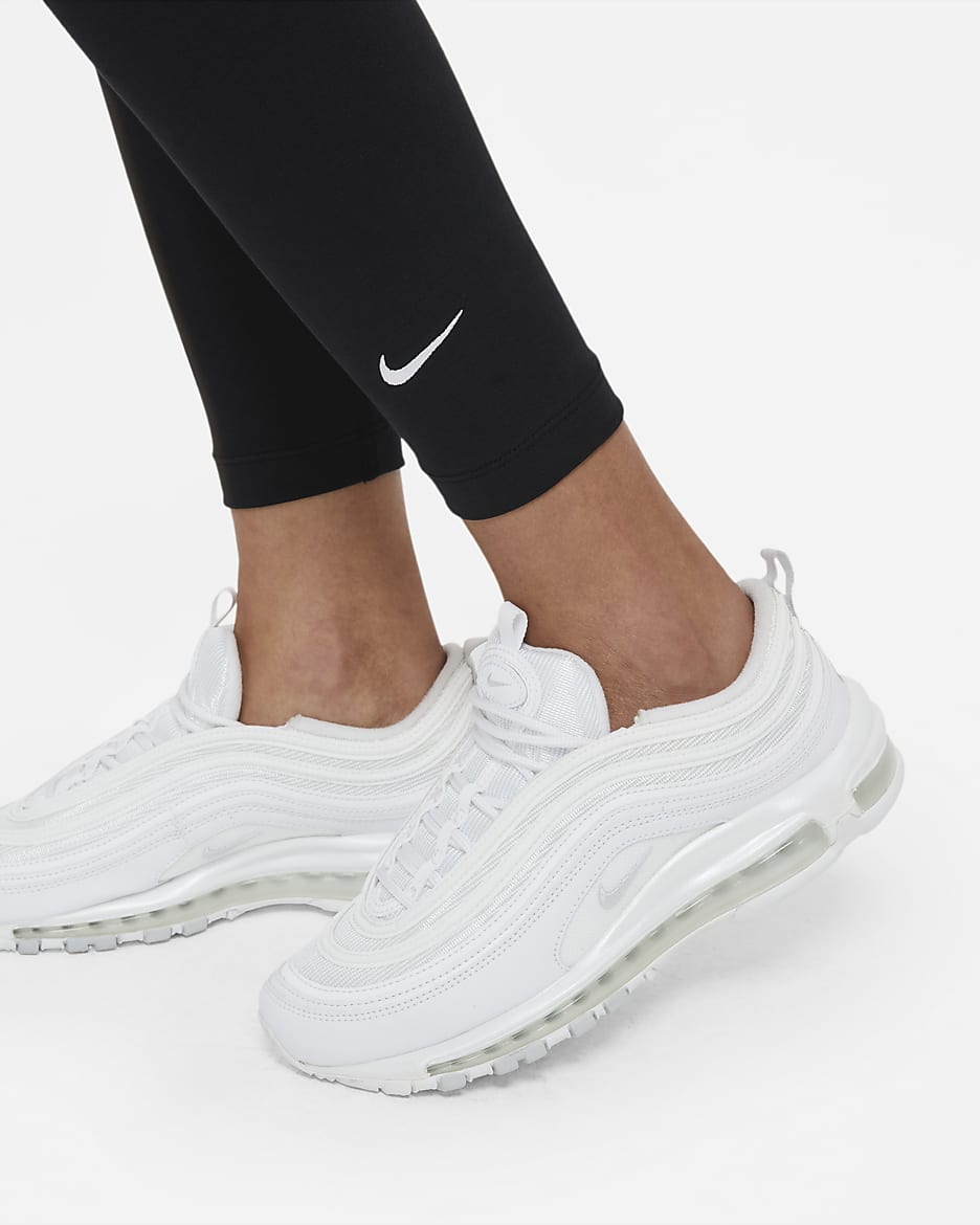 Dámské 7/8 legíny Nike Sportswear Essential se středně vysokým pasem - Černá/Bílá