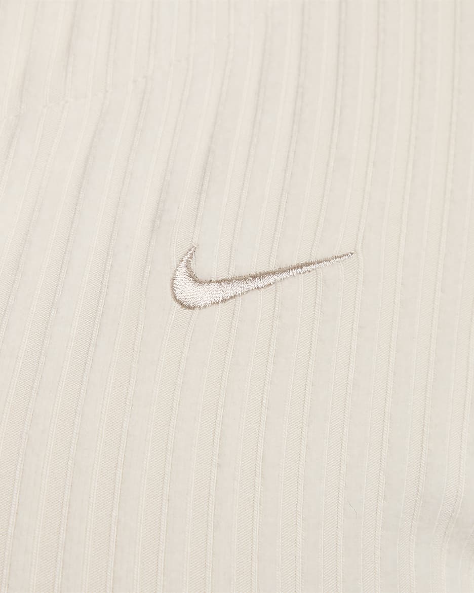 Nike Sportswear Chill Rib Women's Slim Full-Zip Cardigan - Light Orewood Brown/Light Orewood Brown