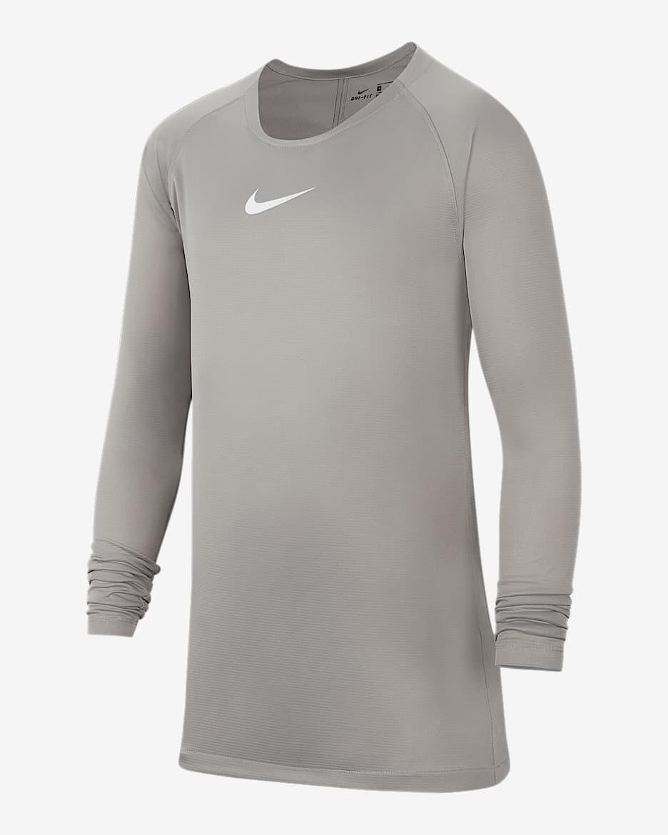 Nike Dri-FIT Park First Layer Kids' Soccer Jersey - Pewter Grey/White