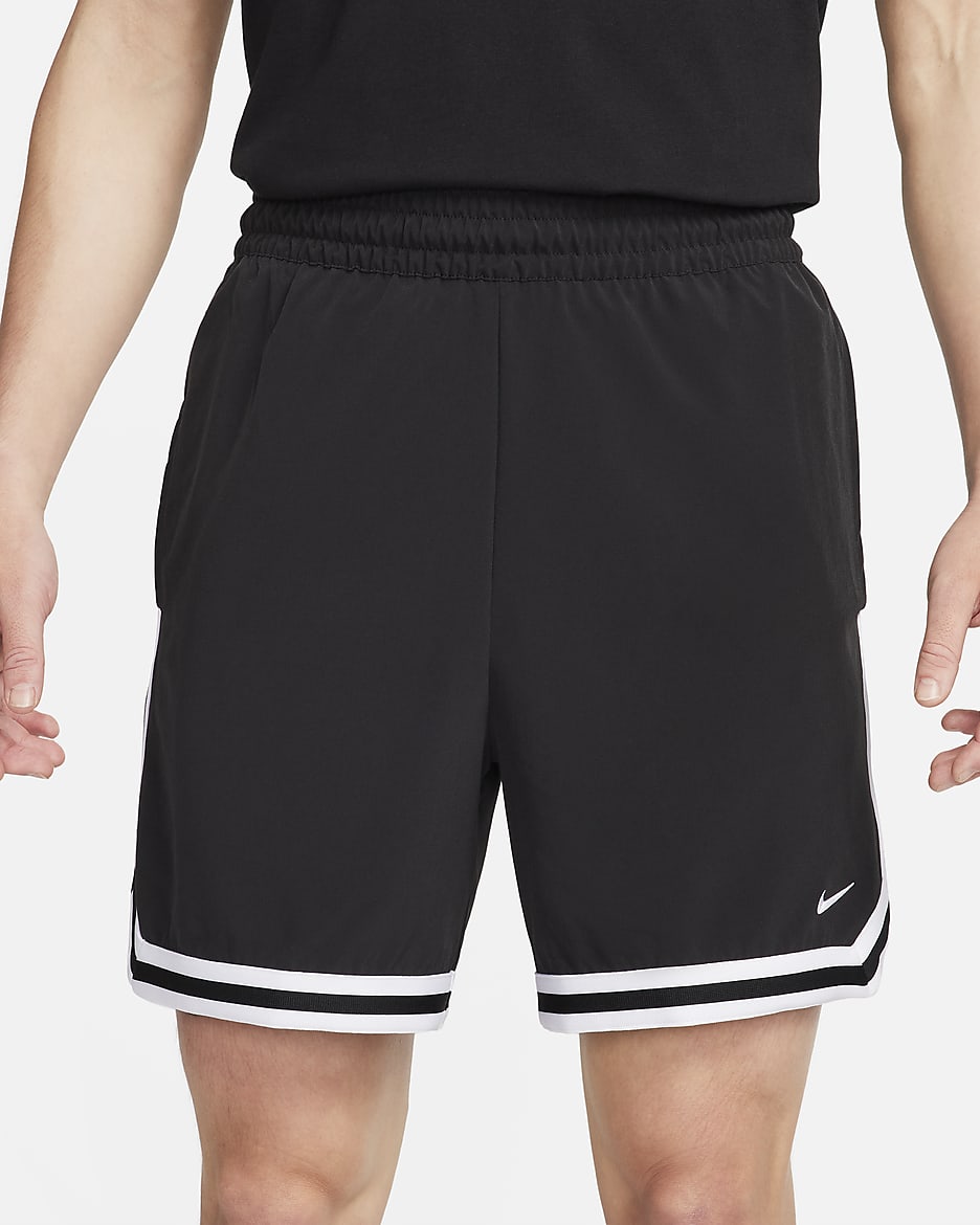 Nike DNA Men's Dri-FIT 6" UV Woven Basketball Shorts - Black/White/White