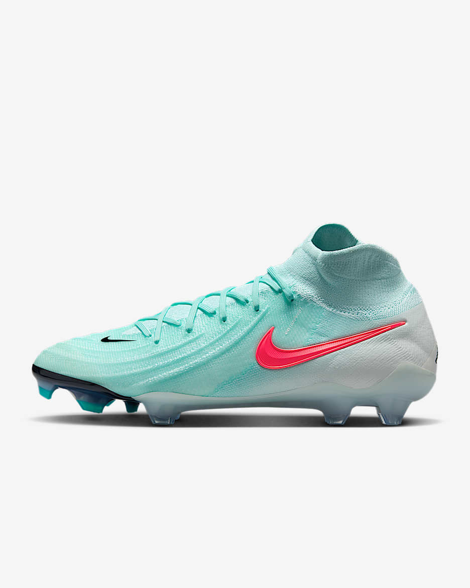 Nike Phantom Luna 2 Elite FG High-Top Football Boot - Mint/Off-Noir/Atomic Red