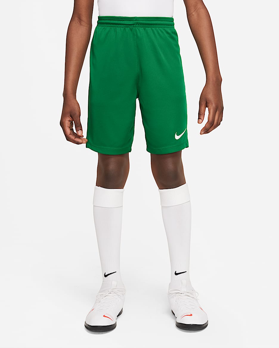 Nike Dri-FIT Park 3 Older Kids' Football Shorts - Pine Green/White
