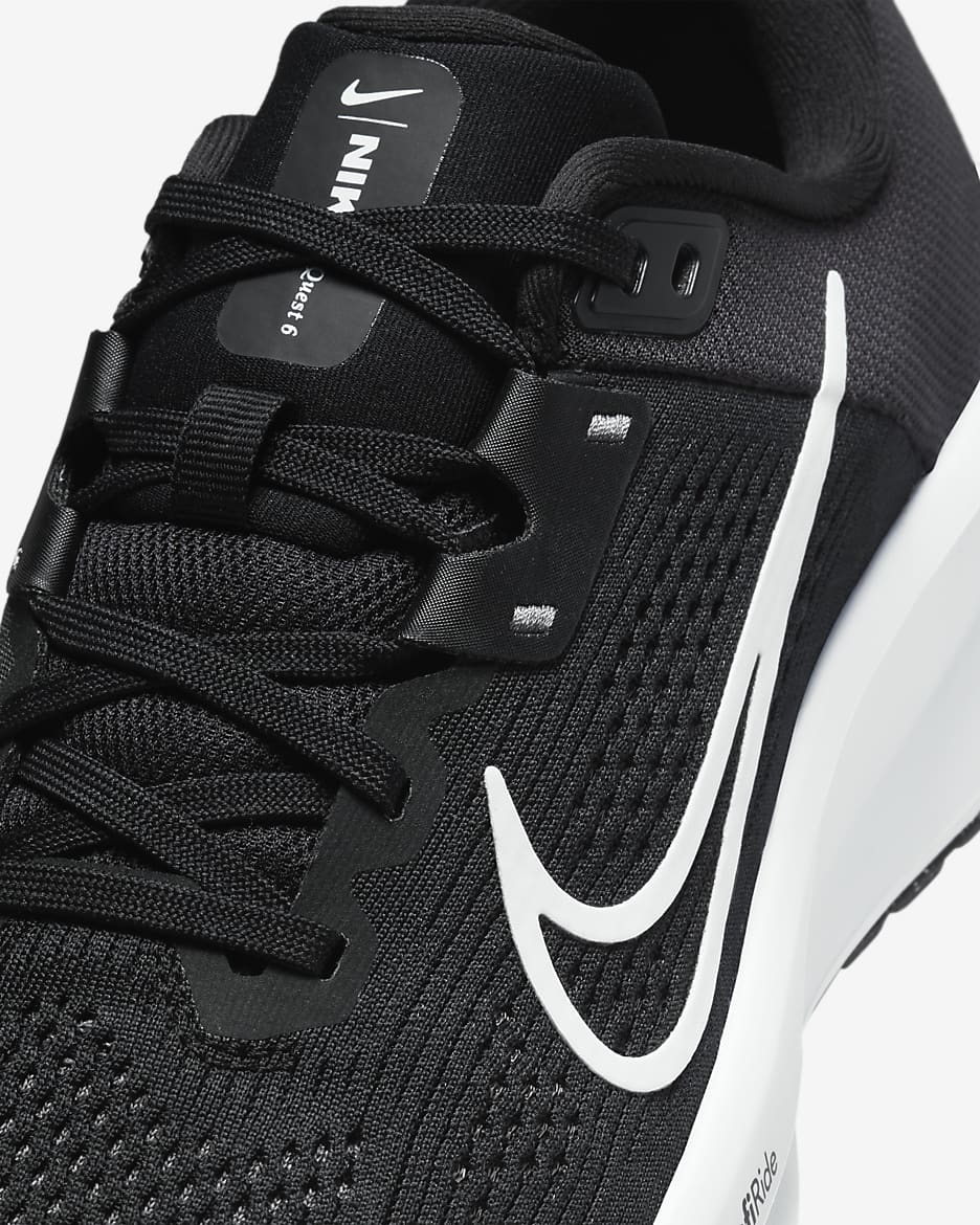 Tenis de correr en pavimento para mujer Nike Quest 6 - Negro/Gris hierro/Blanco