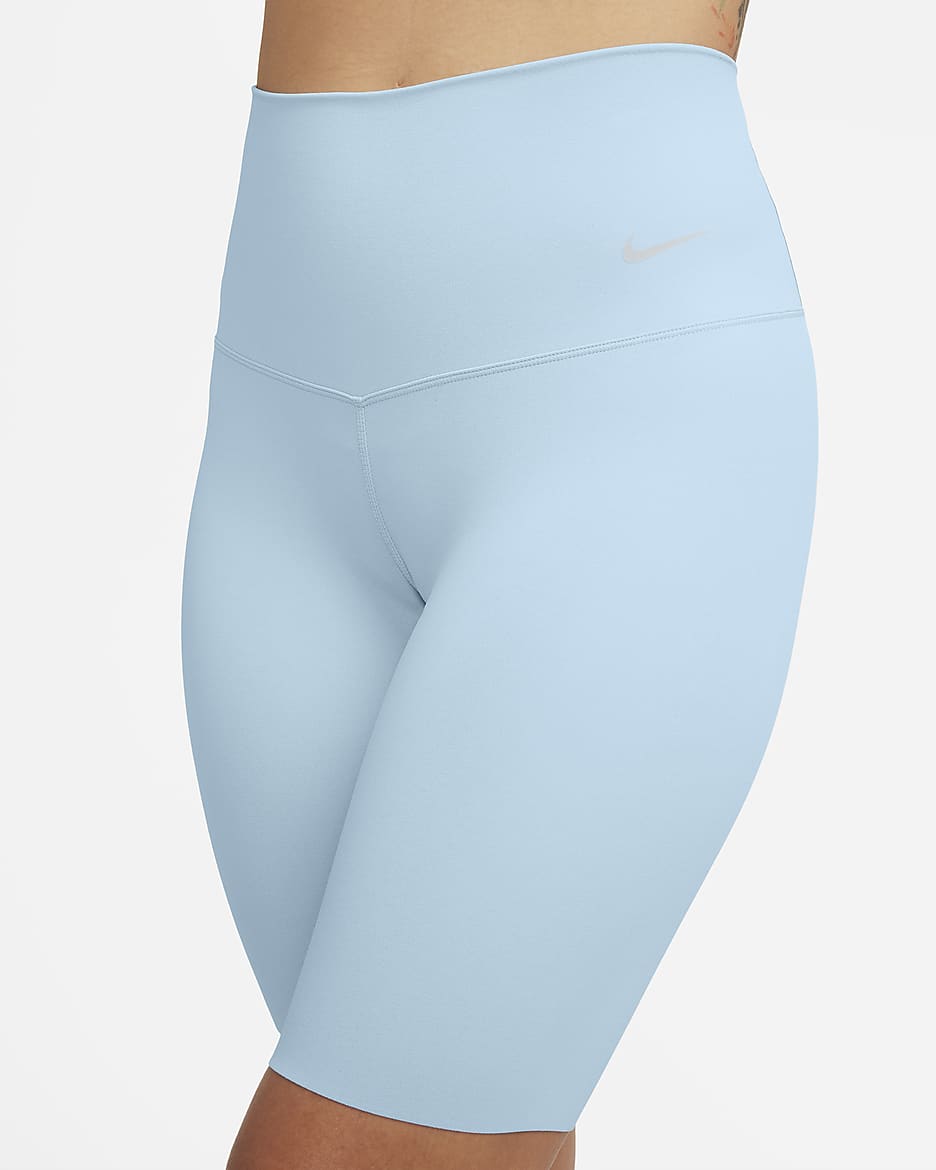 Cycliste taille haute à maintien léger Nike Zenvy 20 cm pour femme - Light Armory Blue/Noir