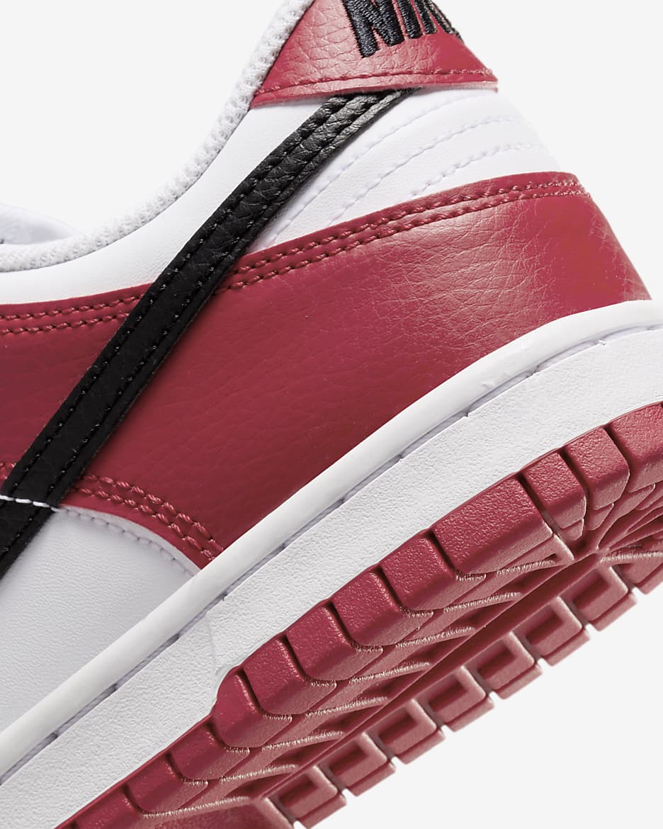 Nike Dunk Low Big Kids' Shoes - Gym Red/White/Black