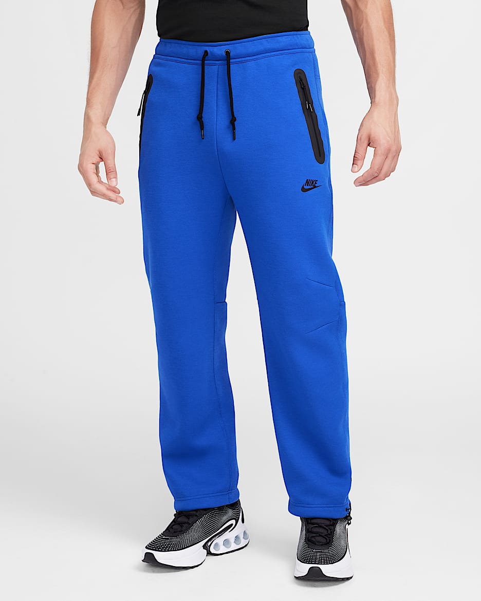 Pants de tejido Fleece con dobladillo abierto para hombre Nike Tech - Royal juego/Negro
