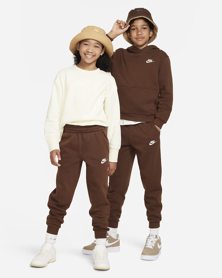 Nike Sportswear Club Fleece Big Kids' Joggers - Cacao Wow/White