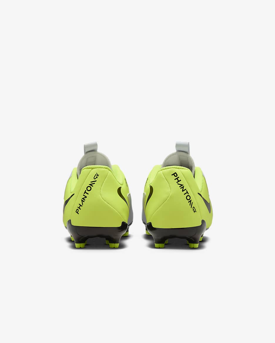 Nike Jr. Phantom GX 2 Academy Botes de futbol MG de perfil baix - Nen/a i nen/a petit/a - Platejat metal·litzat/Volt/Negre