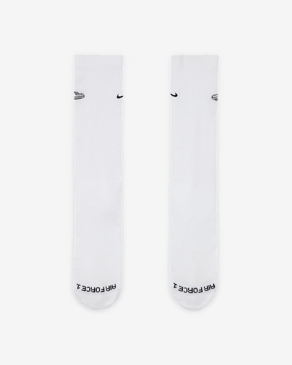 Nike Everyday Plus Cushioned Crew Socks (1 Pair) - White/Black