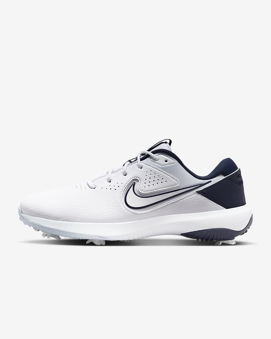 Nike Victory Pro 3 Men's Golf Shoes (Wide) - White/Obsidian/Aquarius Blue/Football Grey