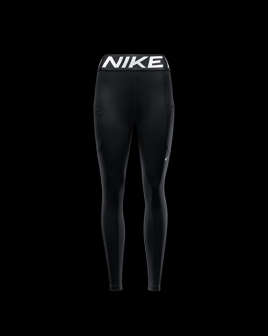 Nike Pro Sculpt Women's High-Waisted 7/8 Leggings with Pockets - Black/White