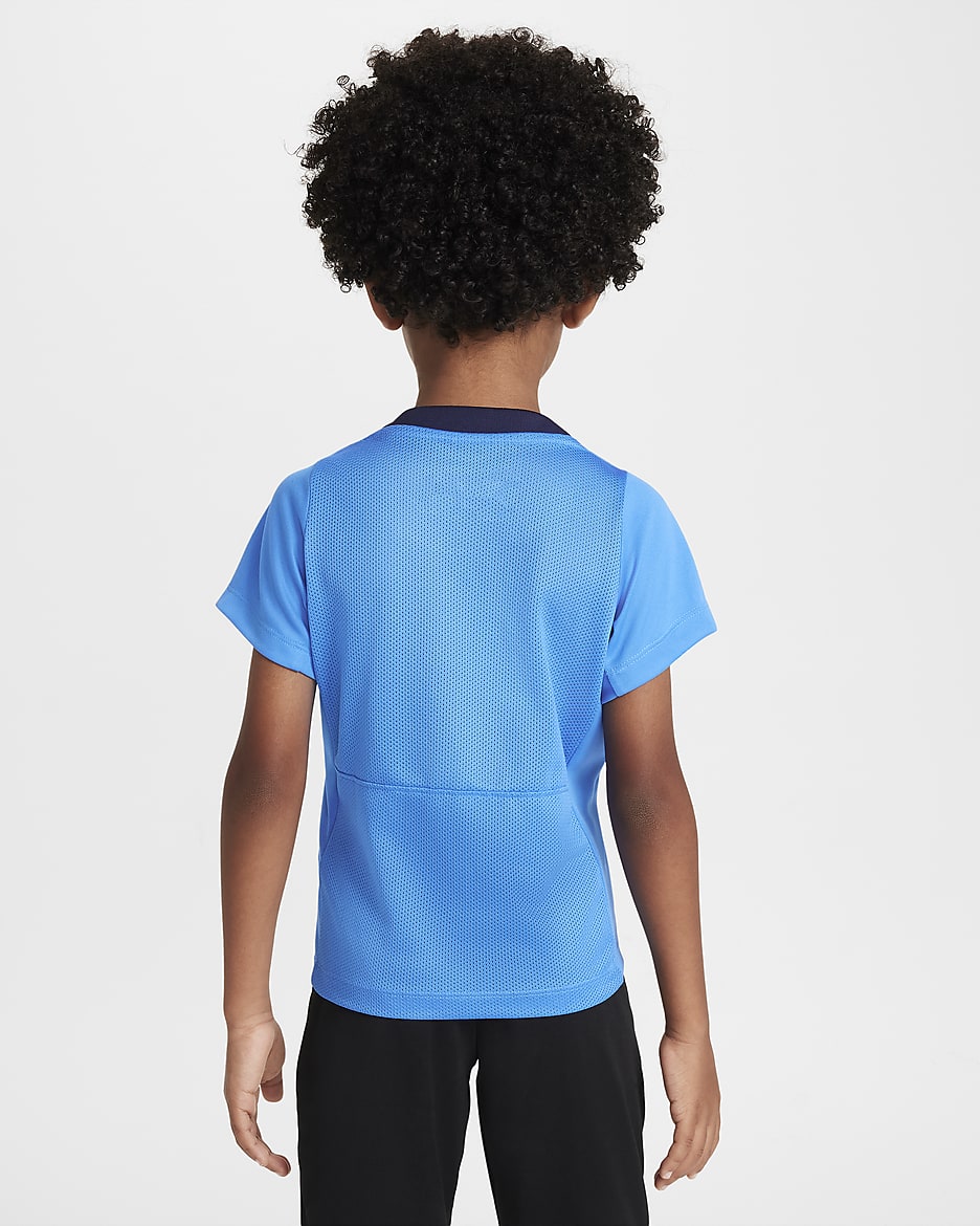 Haut de foot à manches courtes Nike Dri-FIT Chelsea FC Academy Pro pour enfant - Light Photo Blue/Obsidian/Guava Ice