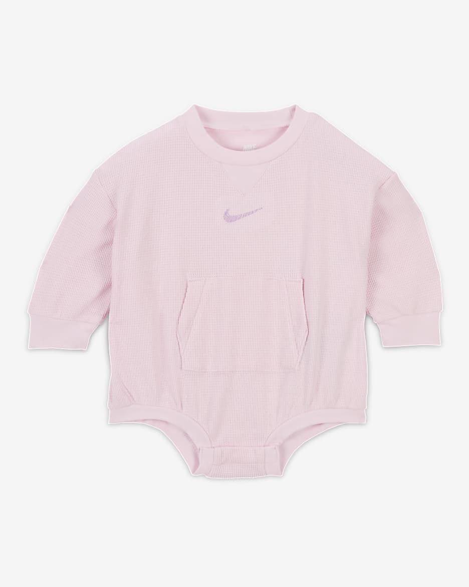 Nike ReadySet Baby (0-9M) Long Sleeve Bodysuit - Pink Foam