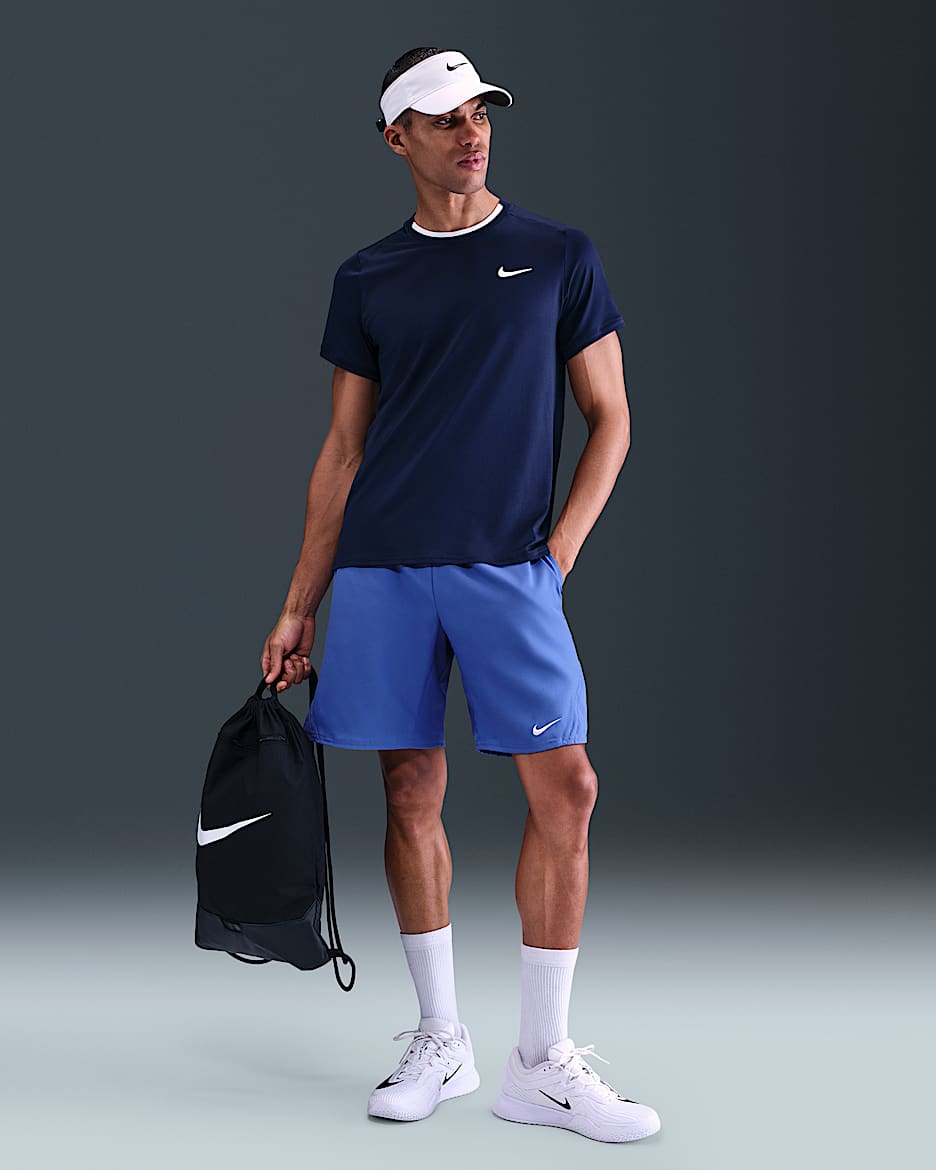 NikeCourt Victory Men's Dri-FIT 9" Tennis Shorts - Comet Blue/White