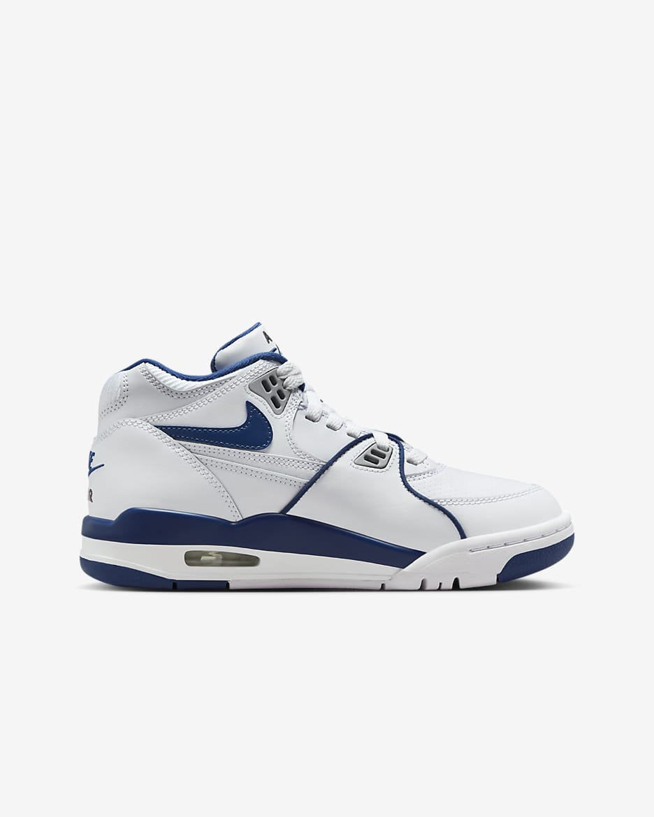 Nike Air Flight 89 Older Kids' Shoes - White/Wolf Grey/Varsity Red/Dark Royal Blue