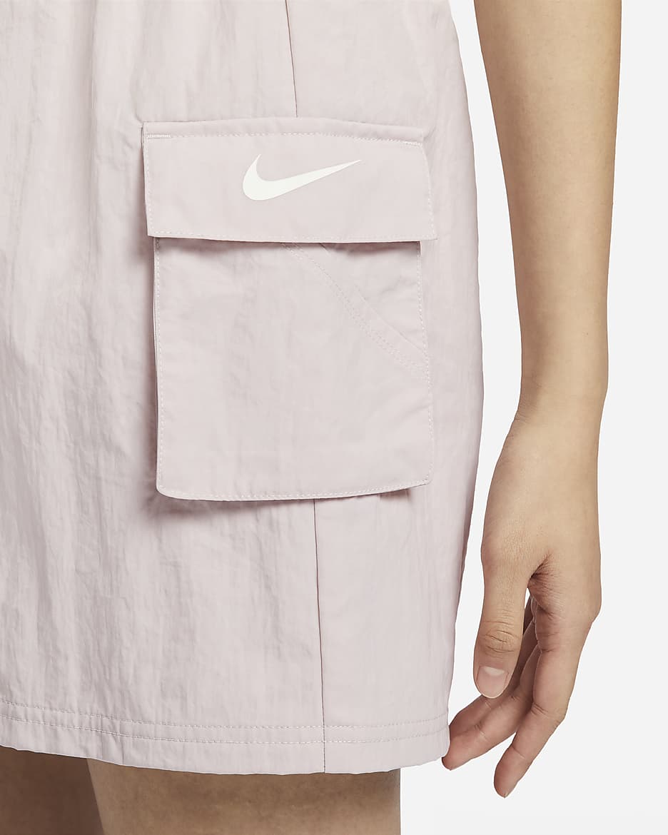 Nike Sportswear Essential Women's Woven High-Waisted Shorts - Platinum Violet/Sail