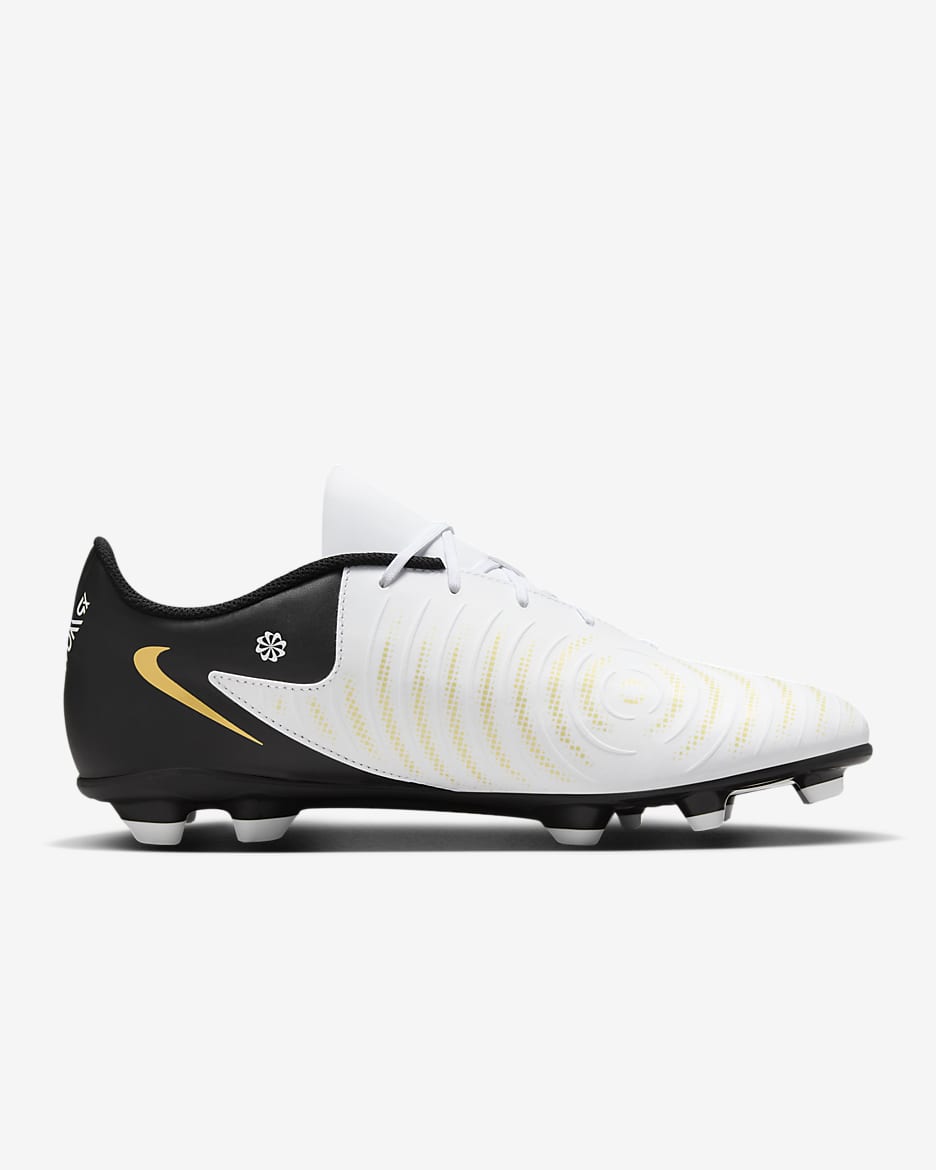 Nike Phantom GX 2 Club MG Low-Top Football Boot - White/Metallic Gold Coin/Black