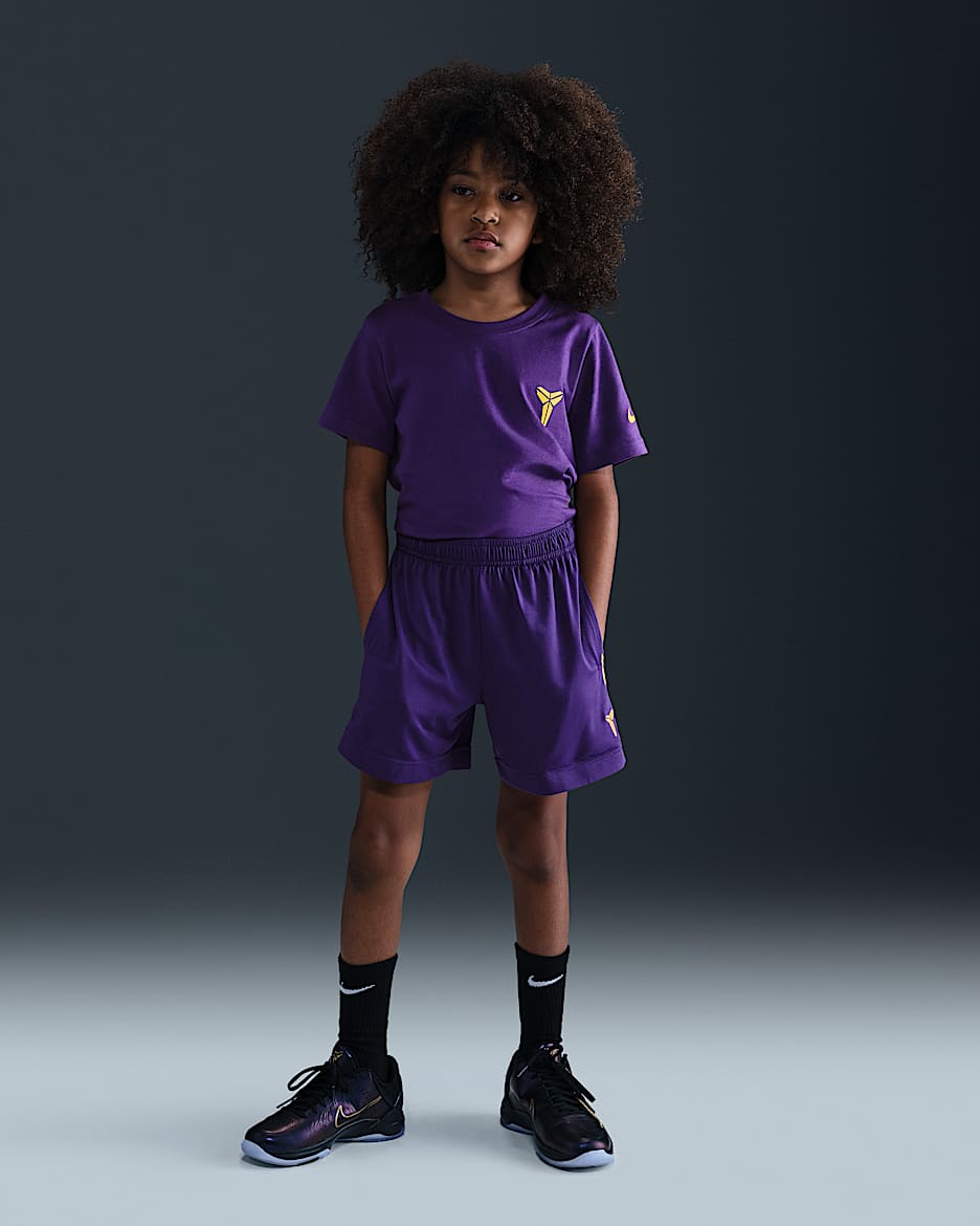 Shorts Dri-FIT para niños talla grande Kobe - Morado cancha/Oro universitario/Oro universitario