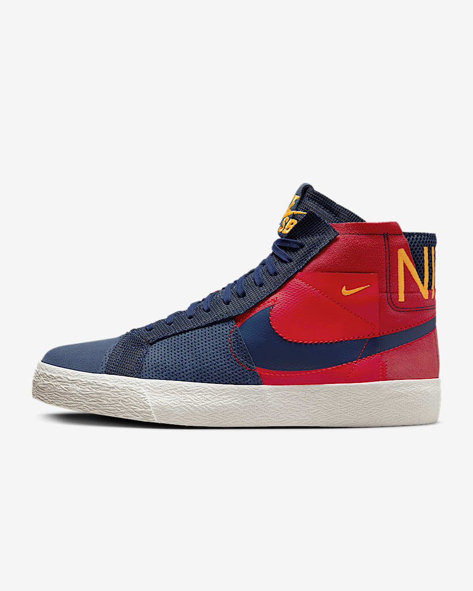 Nike SB Zoom Blazer Mid Premium Skate Shoes - University Red/University Gold/Summit White/Midnight Navy