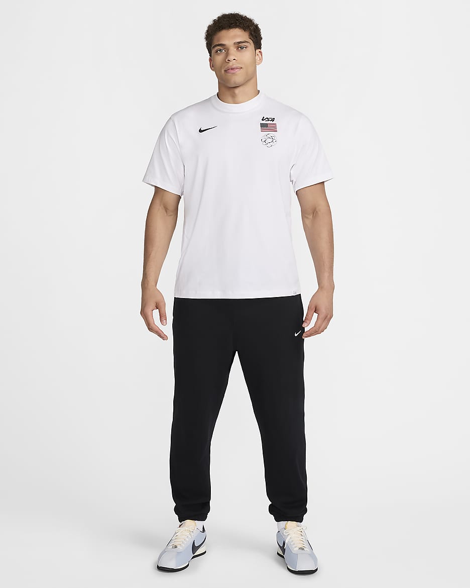 Camisola de manga curta Nike Dri-FIT ADV Breaking EUA para homem - Branco/Preto