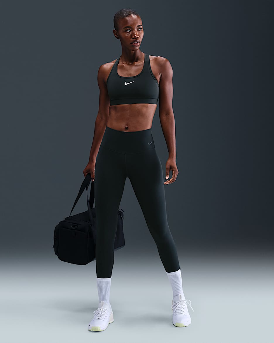 Nike Zenvy Leggings in voller Länge mit hohem Bund (Damen) - Seaweed/Schwarz