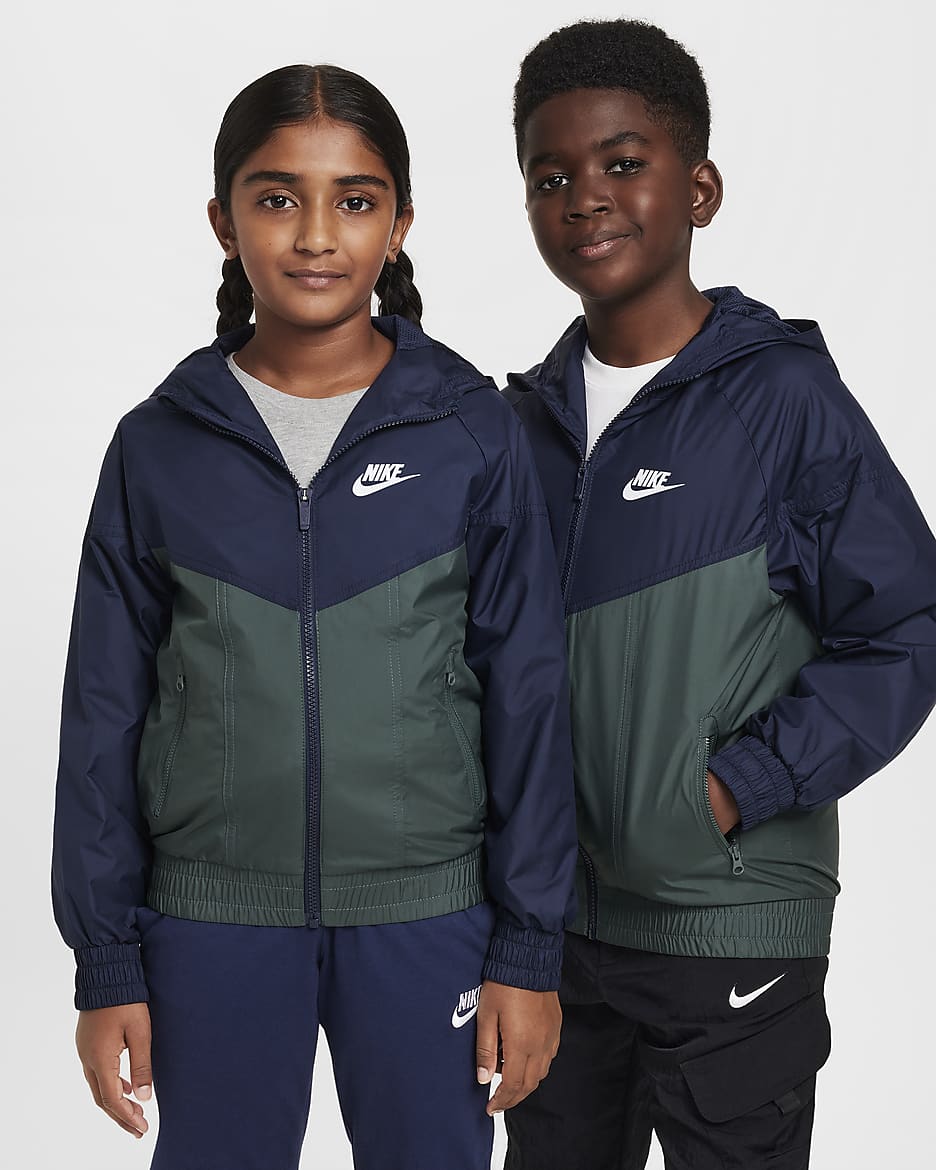 Nike Sportswear Windrunner Jaqueta amb caputxa Repel - Nen/a - Obsidian/Vintage Green/Obsidian/Blanc