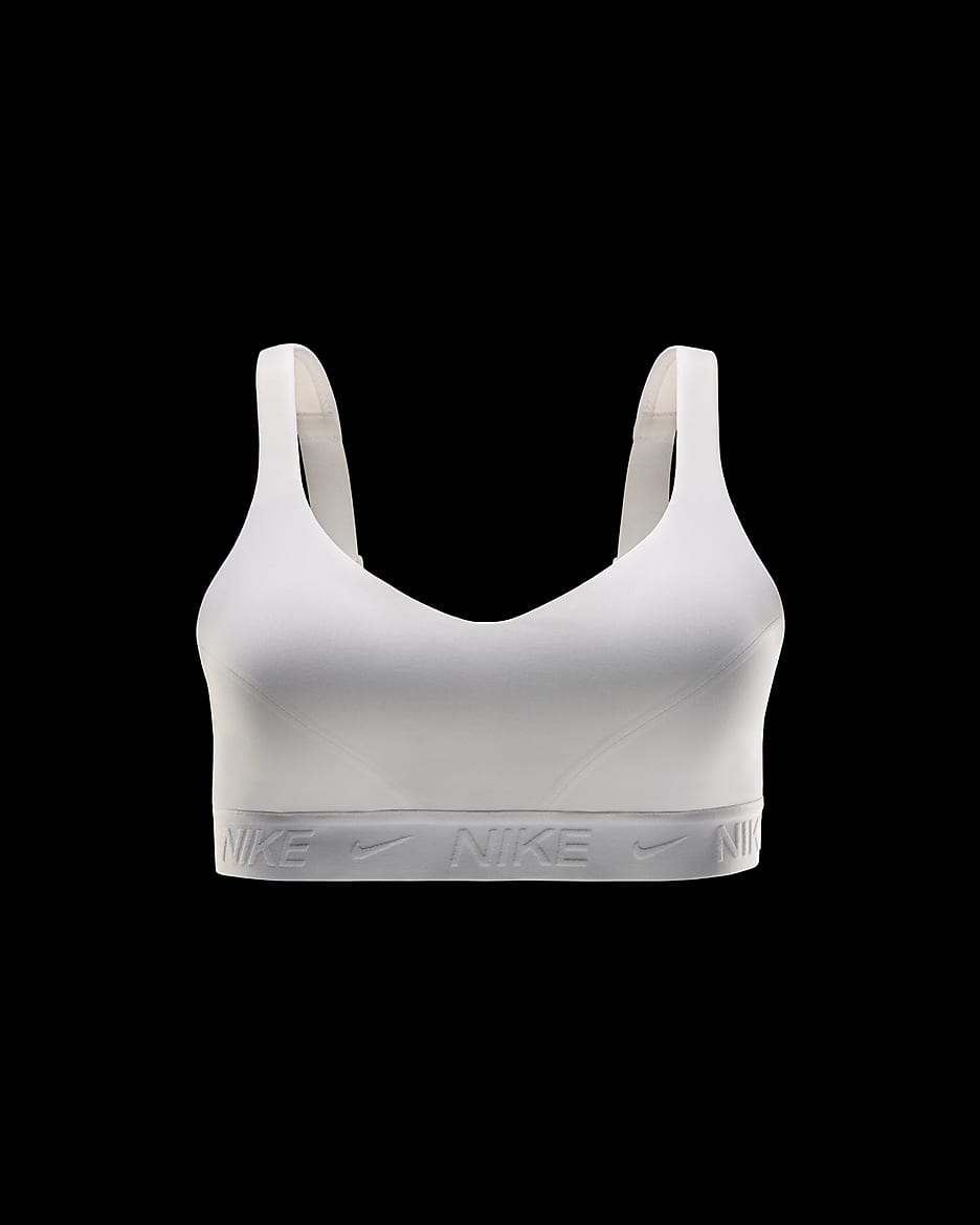 Nike Indy High Support Women's Padded Adjustable Sports Bra - White/Stone Mauve/White