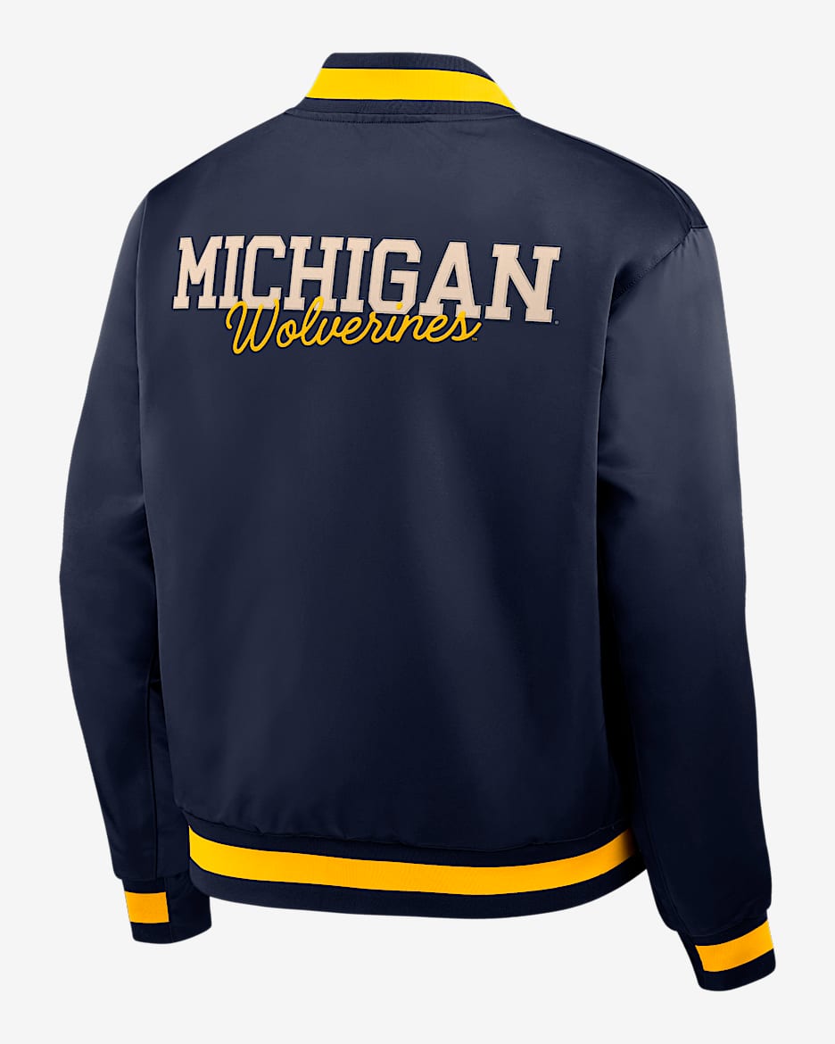 Michigan Legacy Men's Nike College Full-Snap Bomber Jacket