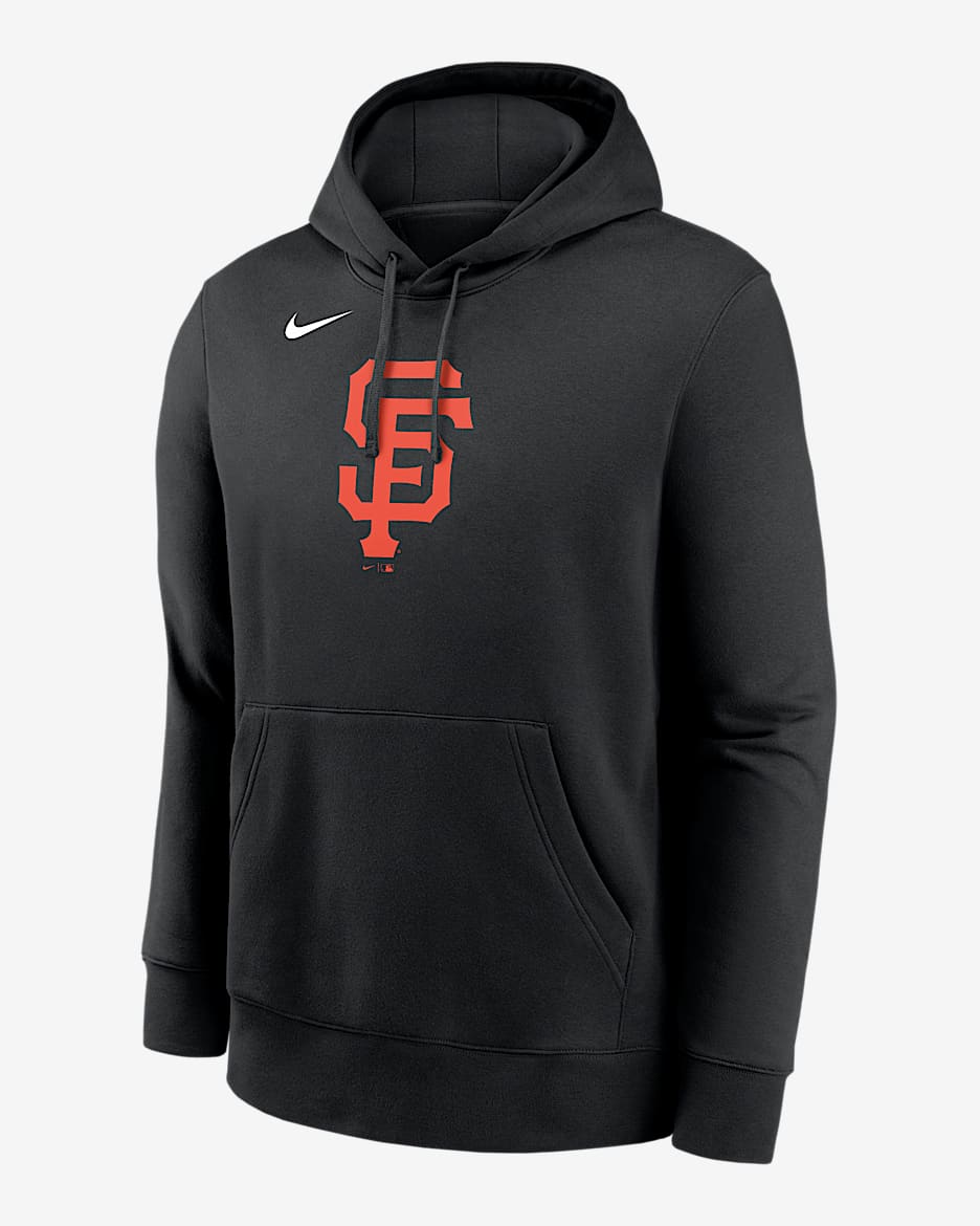 Sudadera con gorro sin cierre Nike de la MLB para hombre San Francisco Giants Logo Club - Negro