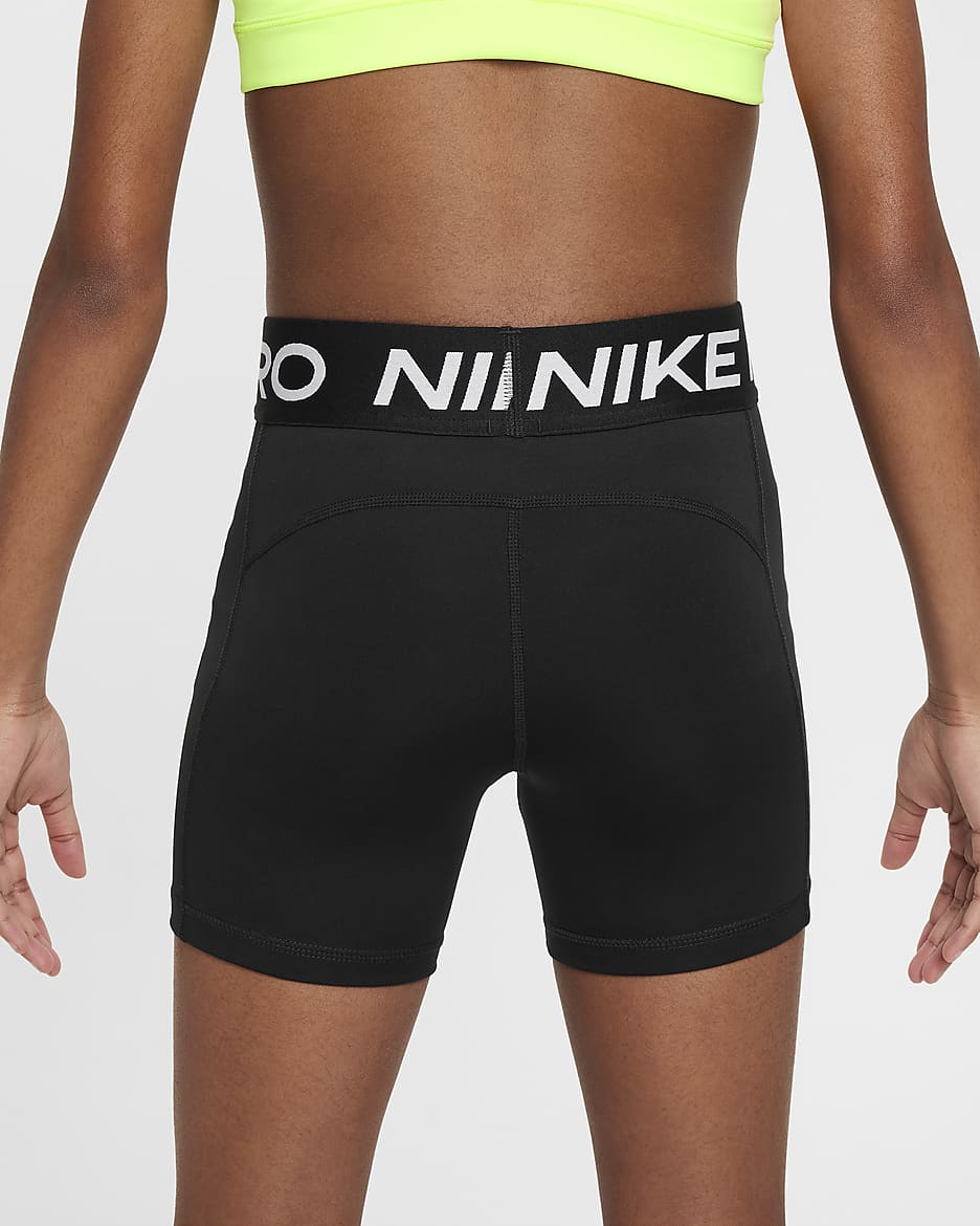 Nike Pro Leak Protection: Period Girls' Dri-FIT Shorts - Black/White