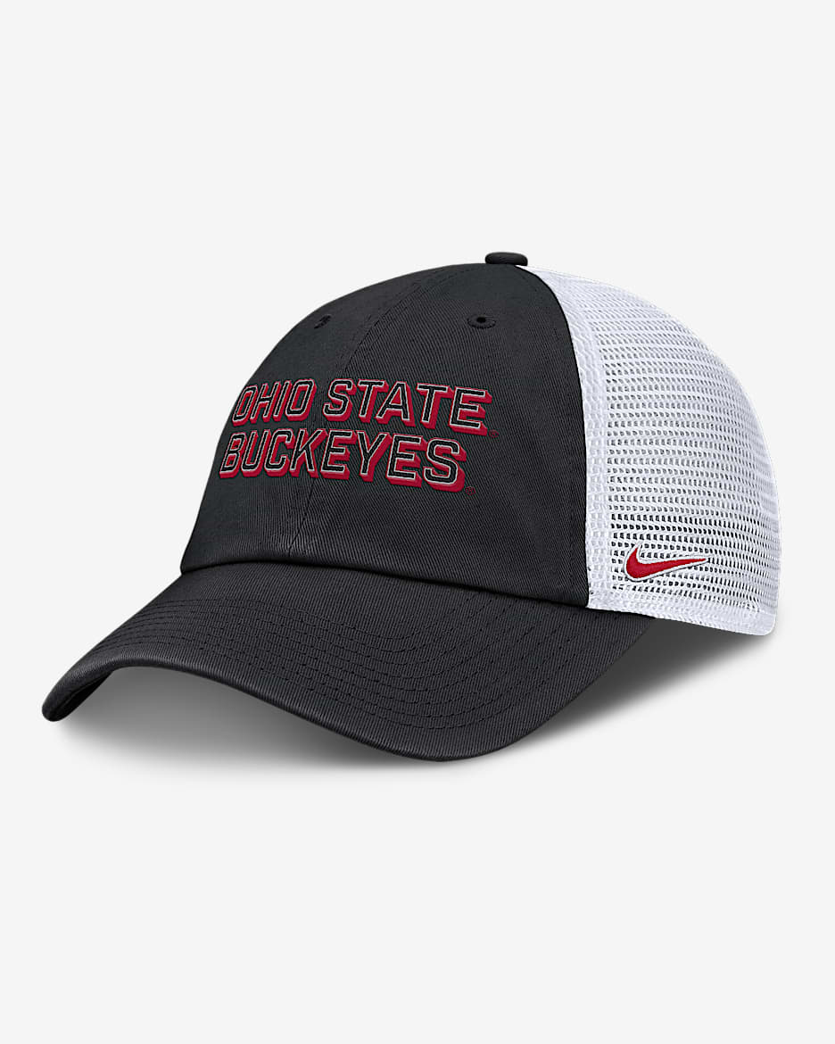 Ohio State On-Field Club Gameday Men's Nike College Trucker Adjustable Hat - Black