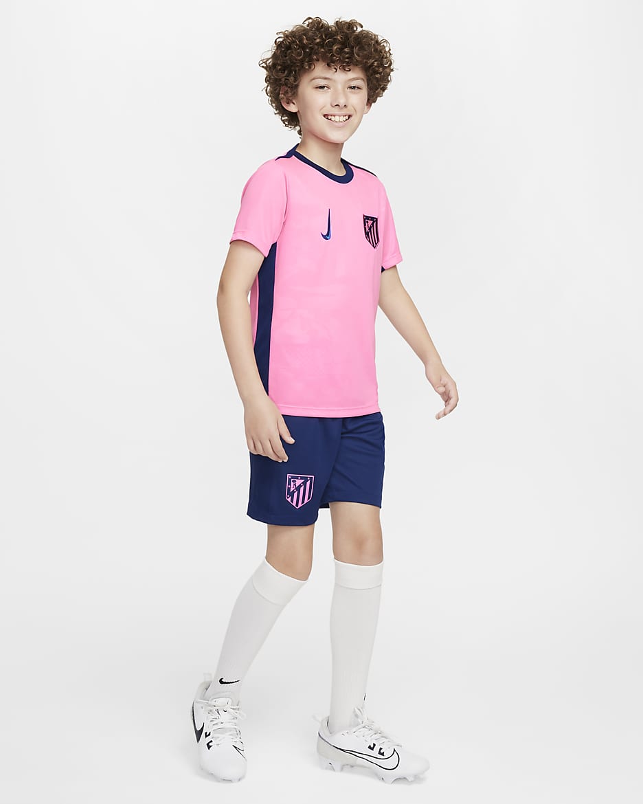 Atlético Madrid 2024/25 Stadium Third Nike Replika-Fußballshorts mit Dri-FIT-Technologie (ältere Kinder) - Blue Void/Pink Glow