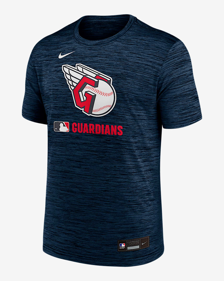 Playera Nike Dri-FIT de la MLB para hombre Cleveland Guardians Authentic Collection Velocity - Azul marino